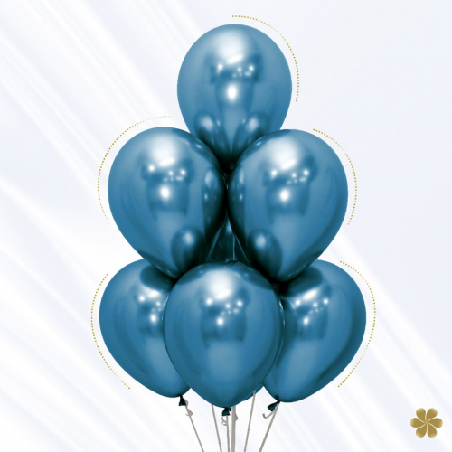 Латексный воздушные шары с гелием Синий Хром 35см