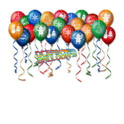 Воздушные шары под потолок на Новый Год «Дед мороз, Елочка, Снеговик»