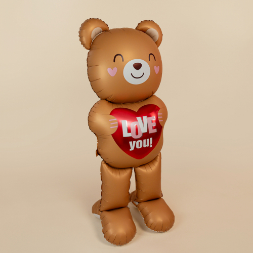 Шар 3D Фигура, Мишка с сердцем довольный